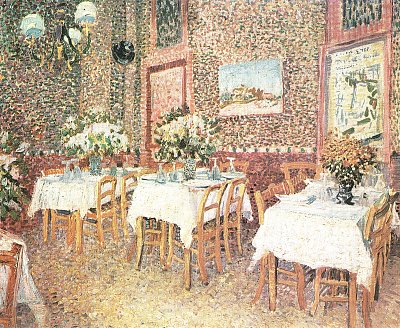 Interieur eines Restaurants von van Gogh als Kunstdruck auf Leinwand