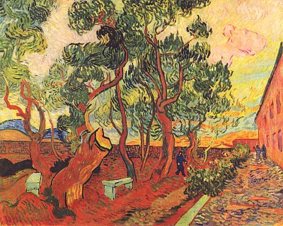 Irrenhausgarten von St Remy von van Gogh als Kunstdruck auf Leinwand