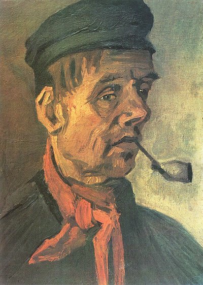 Kopf eines Bauern mit Tonpfeife von van Gogh als Kunstdruck auf Leinwand