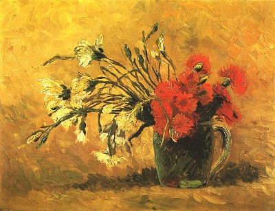 Krug mit Nelken von van Gogh als Kunstdruck auf Leinwand