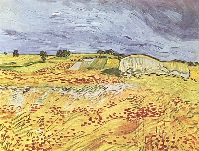 Landschaft bei Auvers von van Gogh als Kunstdruck auf Leinwand