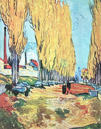 Les Alyscamps von van Gogh als Kunstdruck auf Leinwand