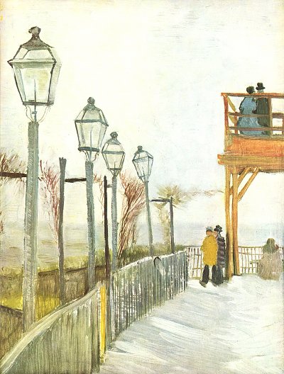 Montmartre bei der oberen Muehle von van Gogh als Kunstdruck auf Leinwand