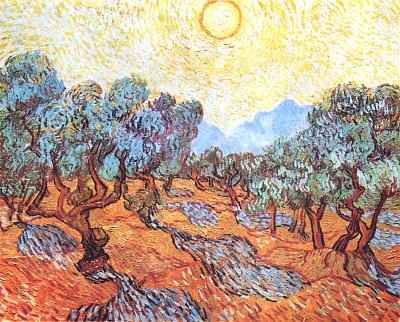 Olivenbaeume von van Gogh als Kunstdruck auf Leinwand