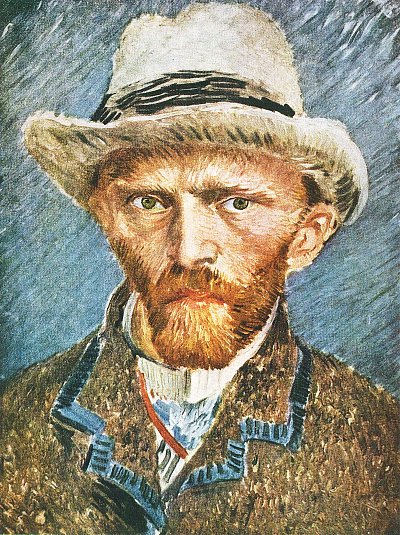 Selbstbildnis mit grauem Filzhut 1 von van Gogh als Kunstdruck auf Leinwand