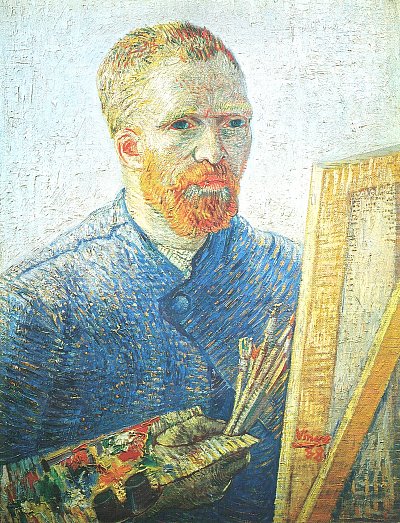 Selbstbildnis vor Staffelei von van Gogh als Kunstdruck auf Leinwand
