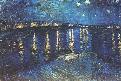 Sternennacht ueber der Rhone von van Gogh als Kunstdruck auf Leinwand