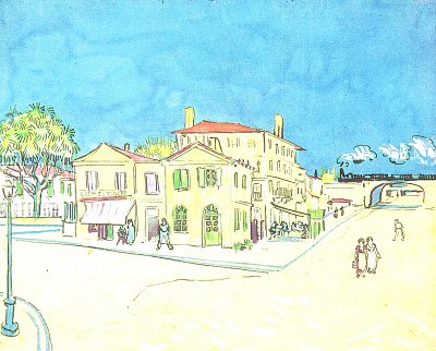 Studie zu Vincents Haus in Arles von van Gogh als Kunstdruck auf Leinwand