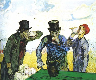Trinker nach Daumier von van Gogh als Kunstdruck auf Leinwand