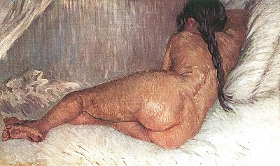 Weiblicher Rueckenakt von van Gogh als Kunstdruck auf Leinwand