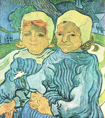 Zwei Kinder von van Gogh als Kunstdruck auf Leinwand