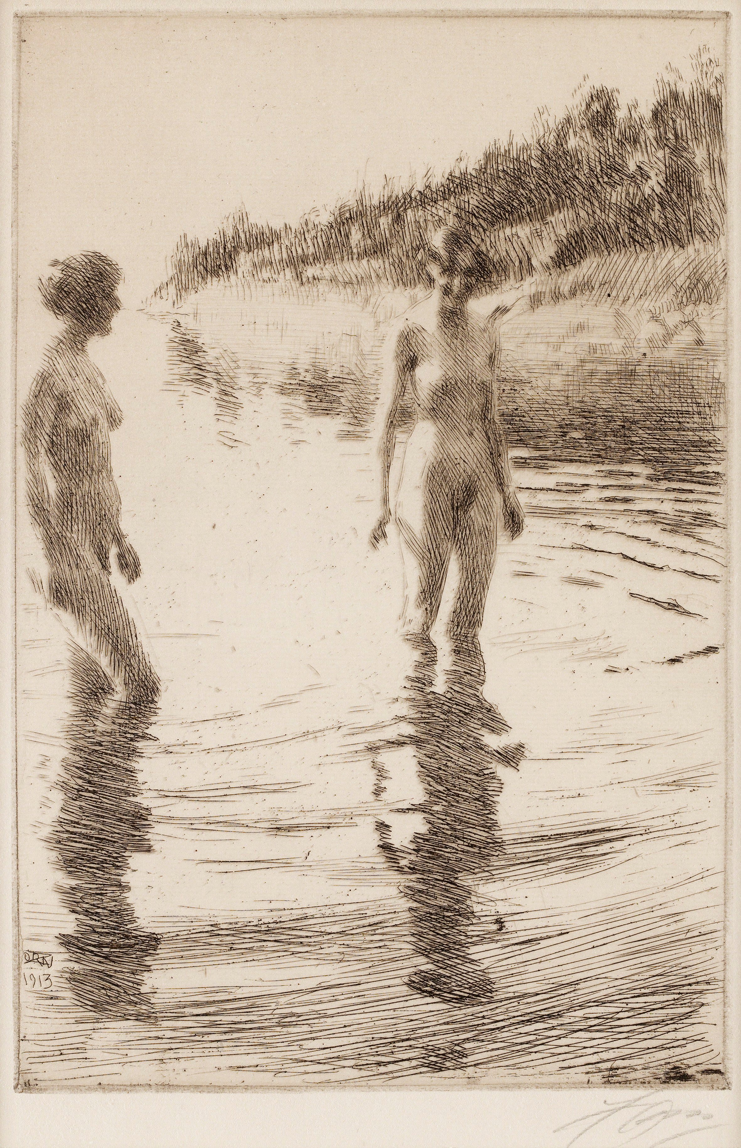 Kunstdruck Shallow.. von Anders Zorn als Leinwandbild