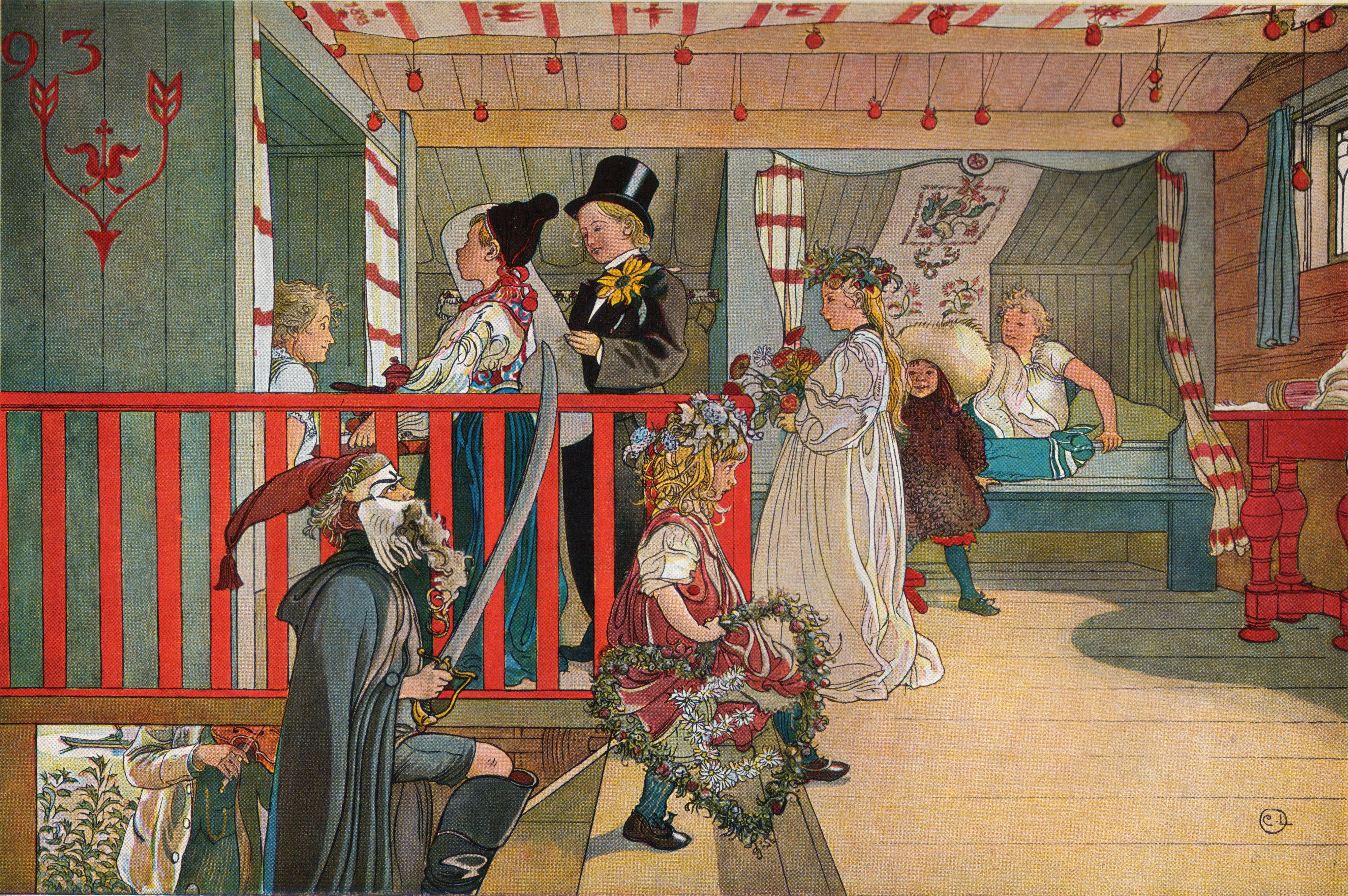 Kunstdruck A Day of celebration .. von Carl Larsson als Leinwandbild