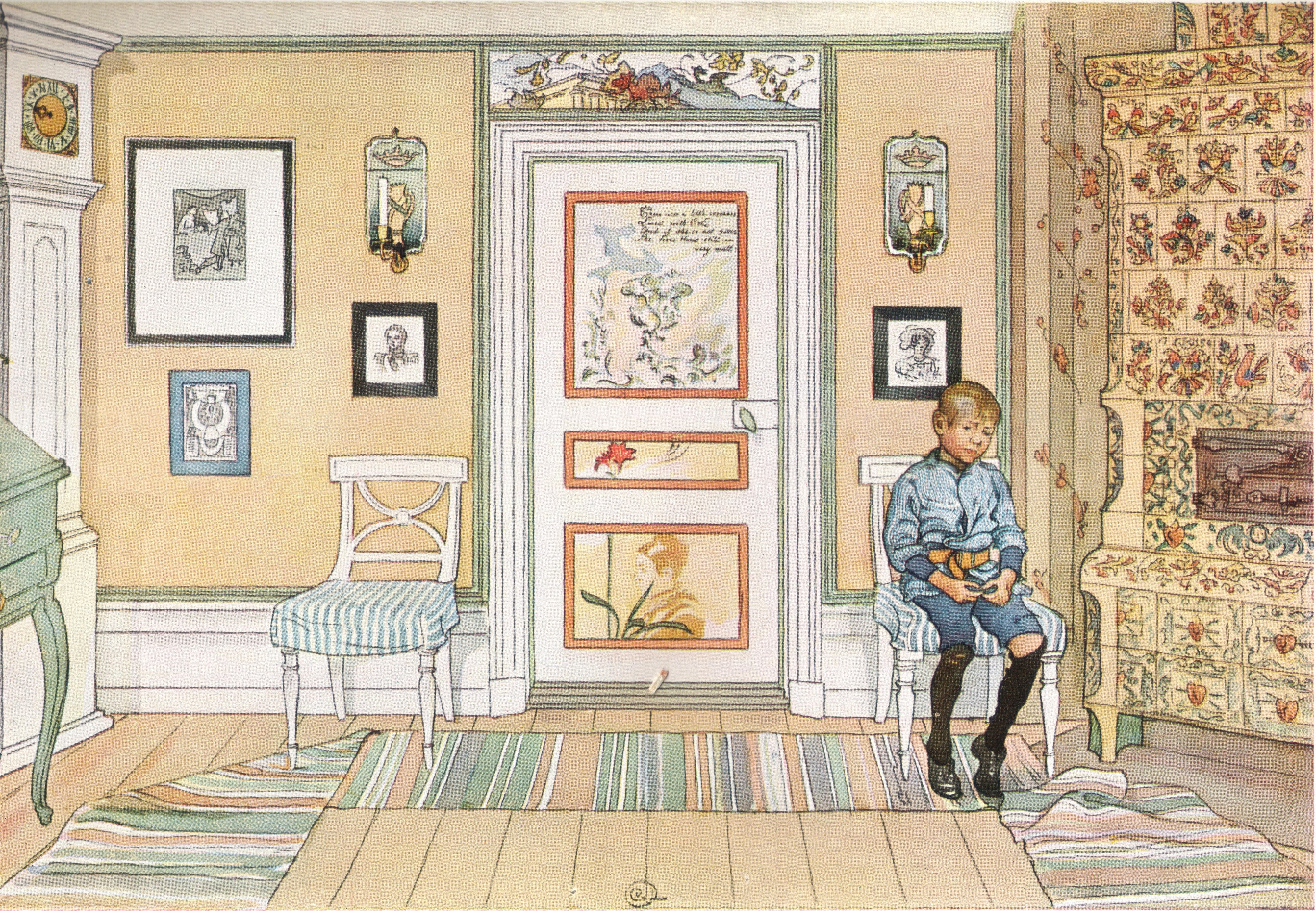 Kunstdruck In the Corner.. von Carl Larsson als Leinwandbild