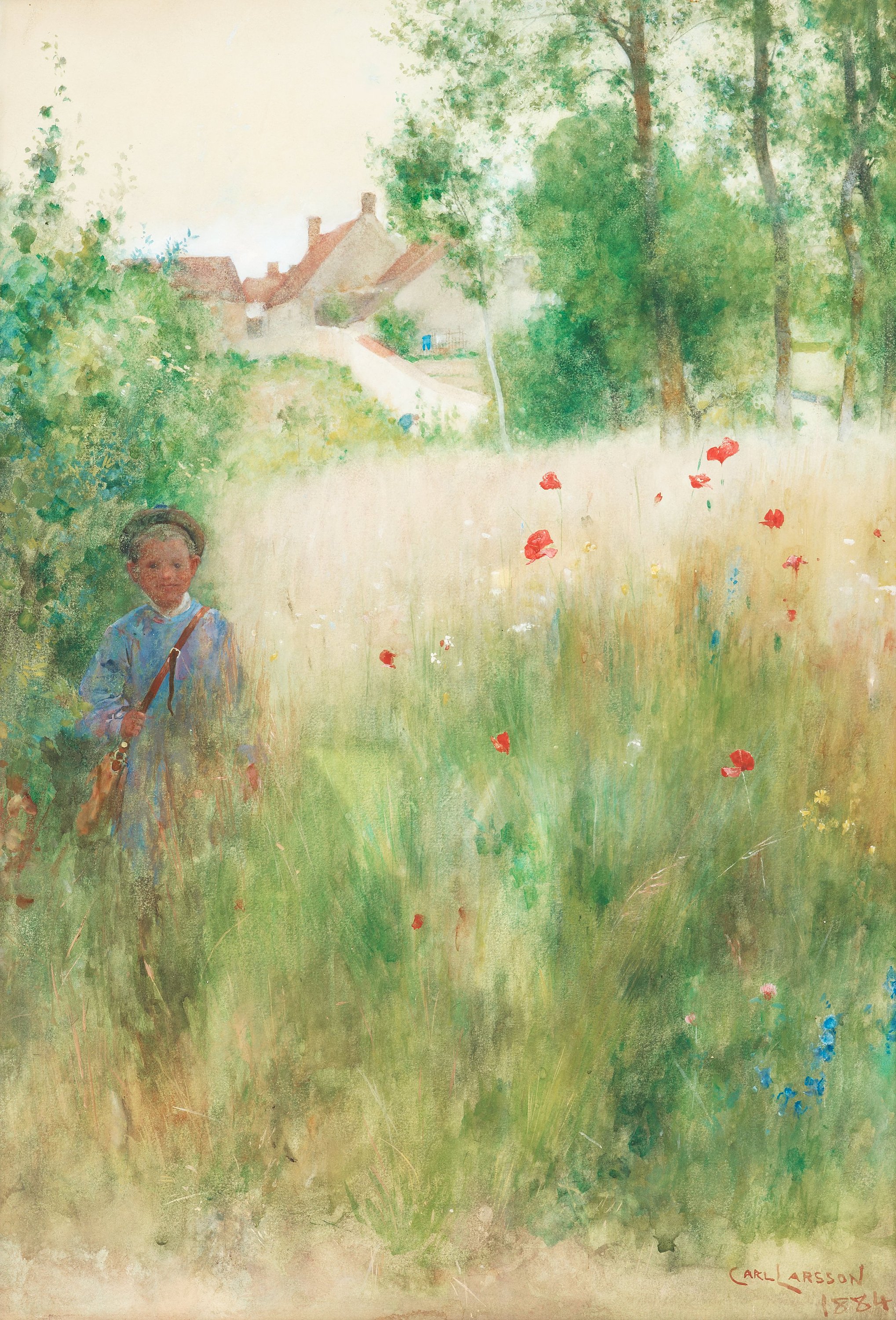 Kunstdruck Vallmor.. von Carl Larsson als Leinwandbild