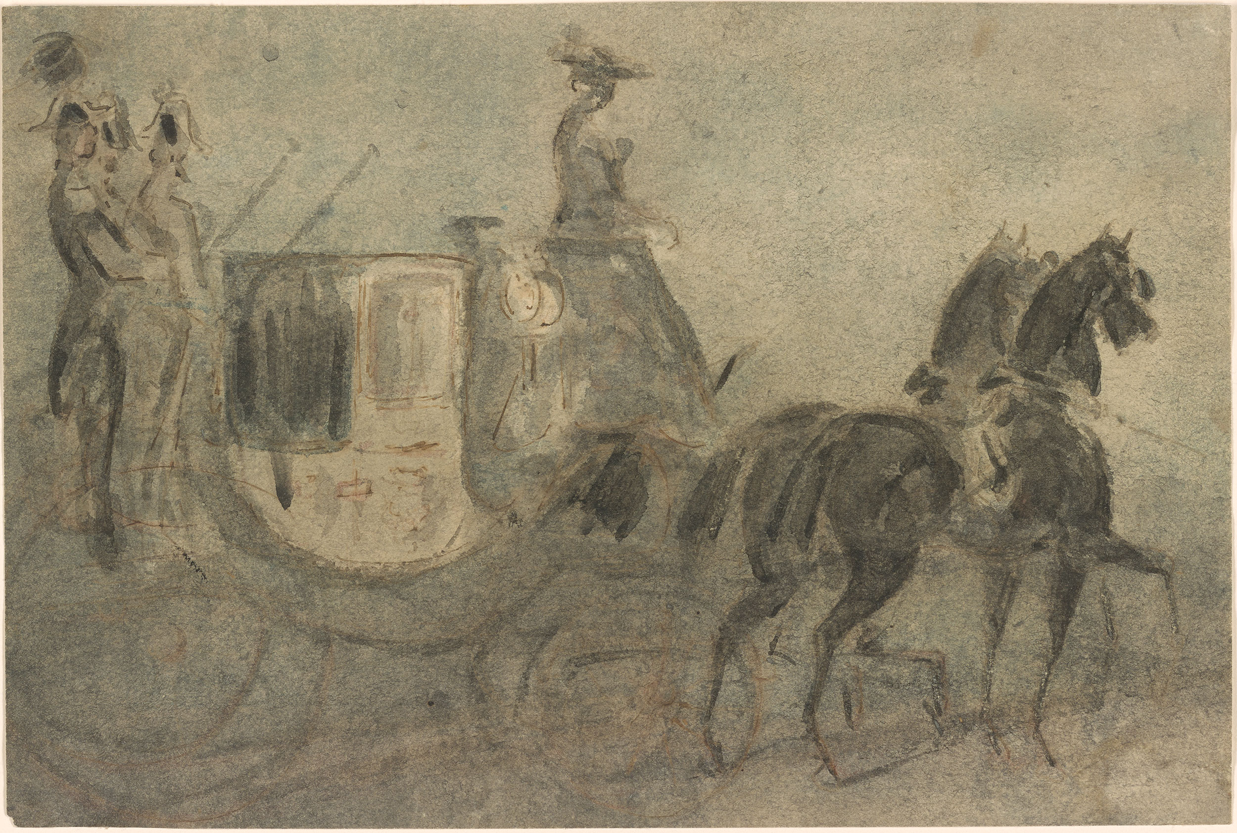 Kunstdruck A Carriage.. von Constantin Guys als Leinwandbild
