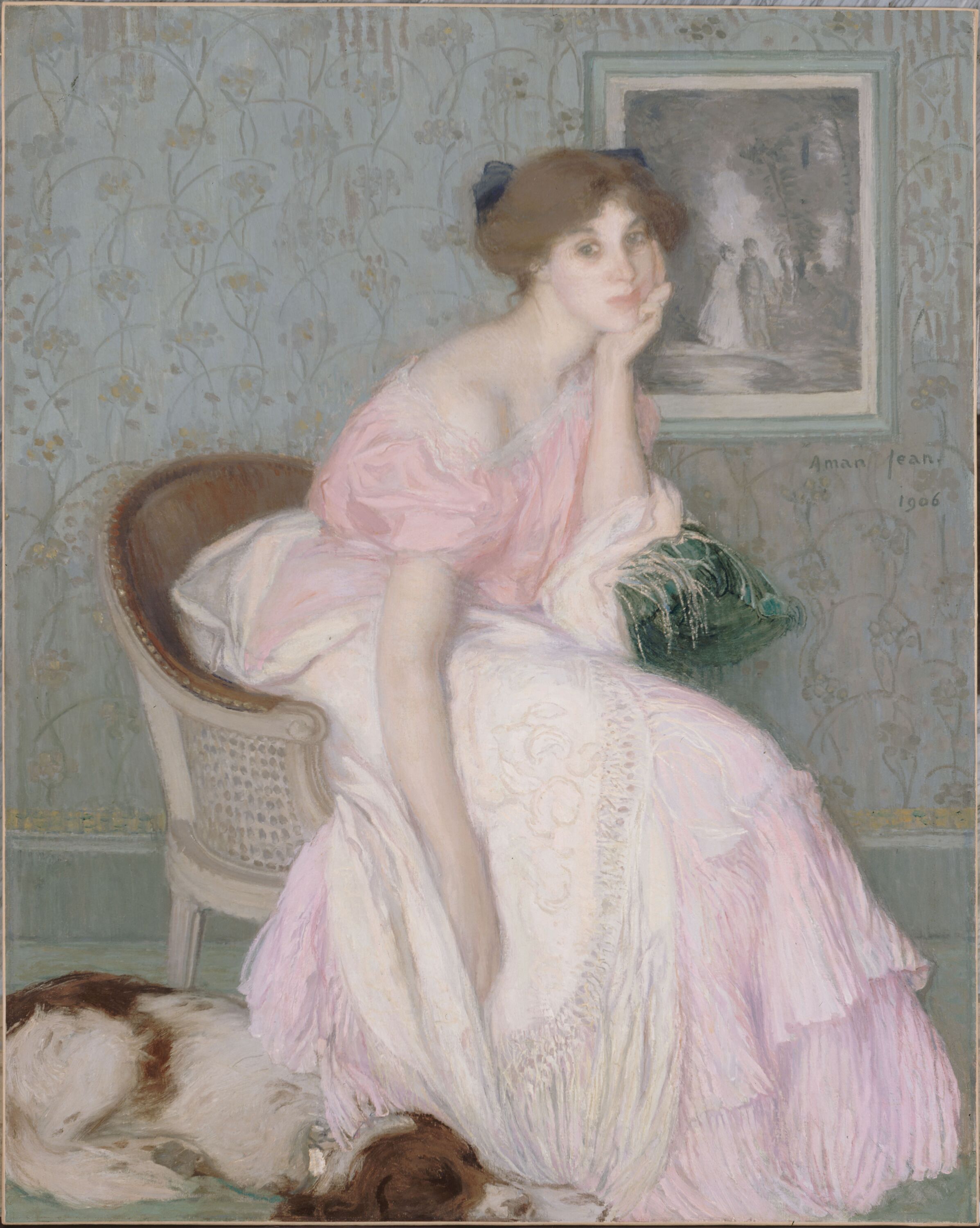 Kunstdruck Miss Ella Carmichael.. von Edmond Aman-Jean als Leinwandbild