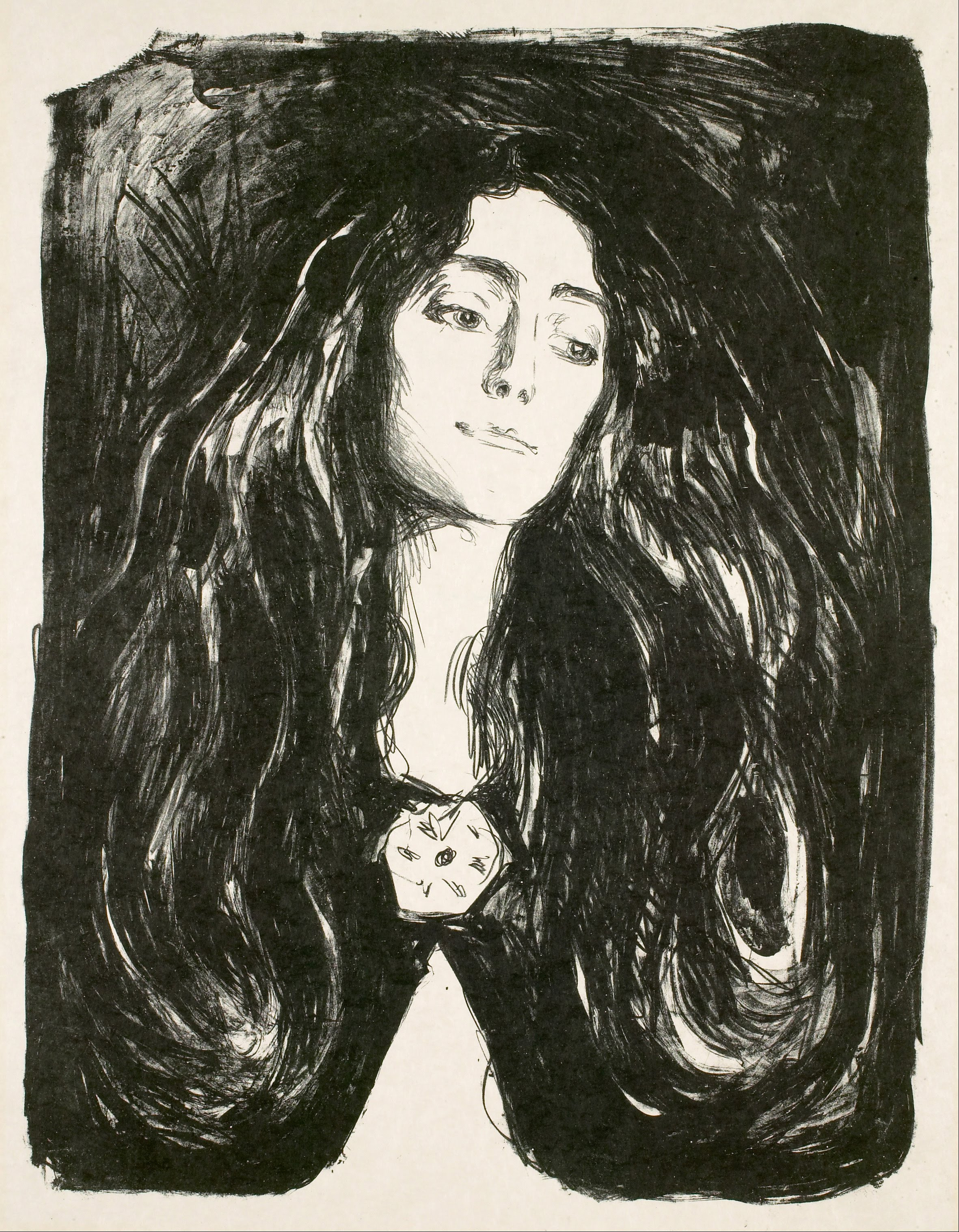 Kunstdruck The Brooch Eva Mudocc von Edvard Munch als Leinwandbild
