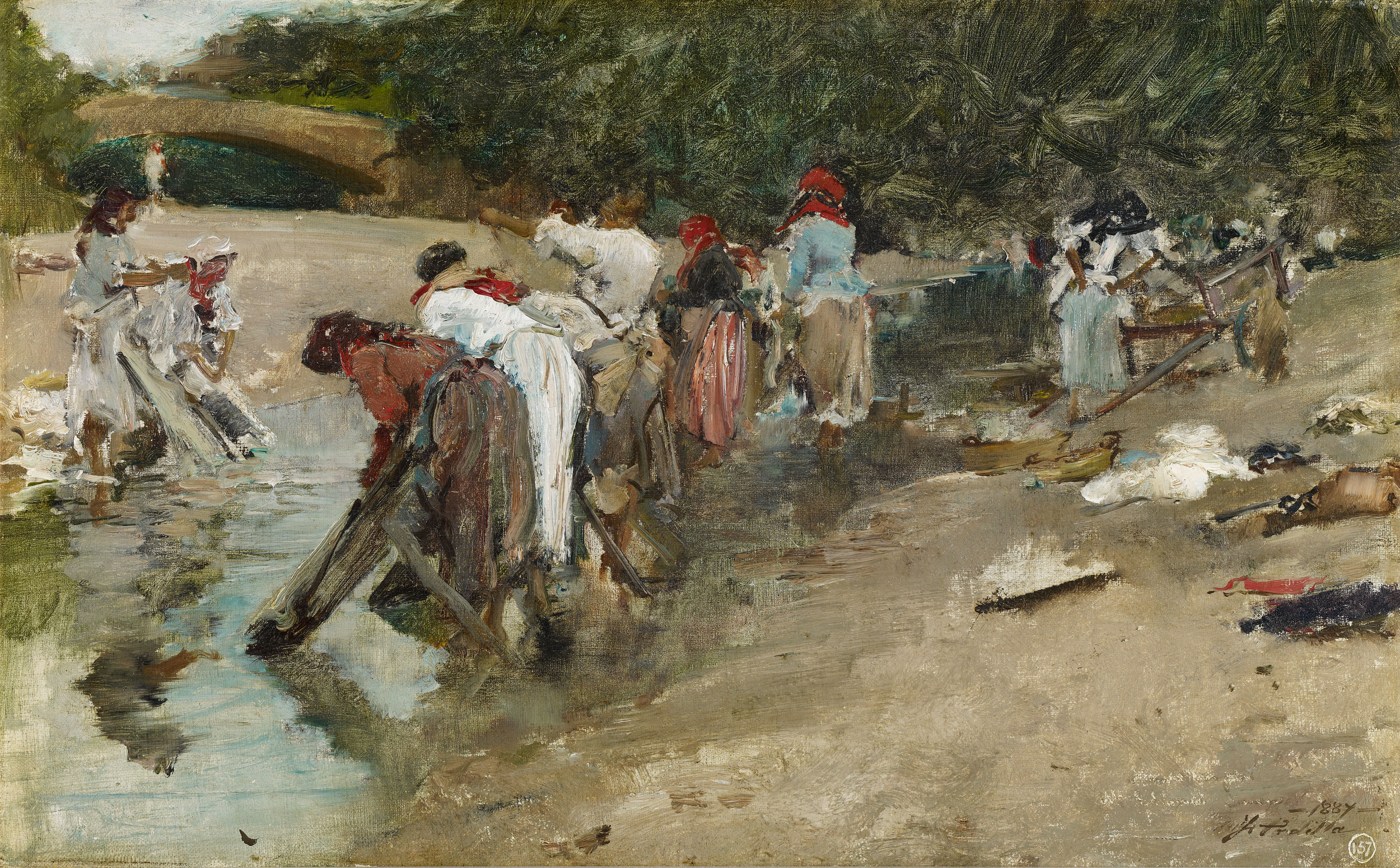 Kunstdruck Lavanderas gallegas.. von Francisco pradilla y ortiz als Leinwandbild