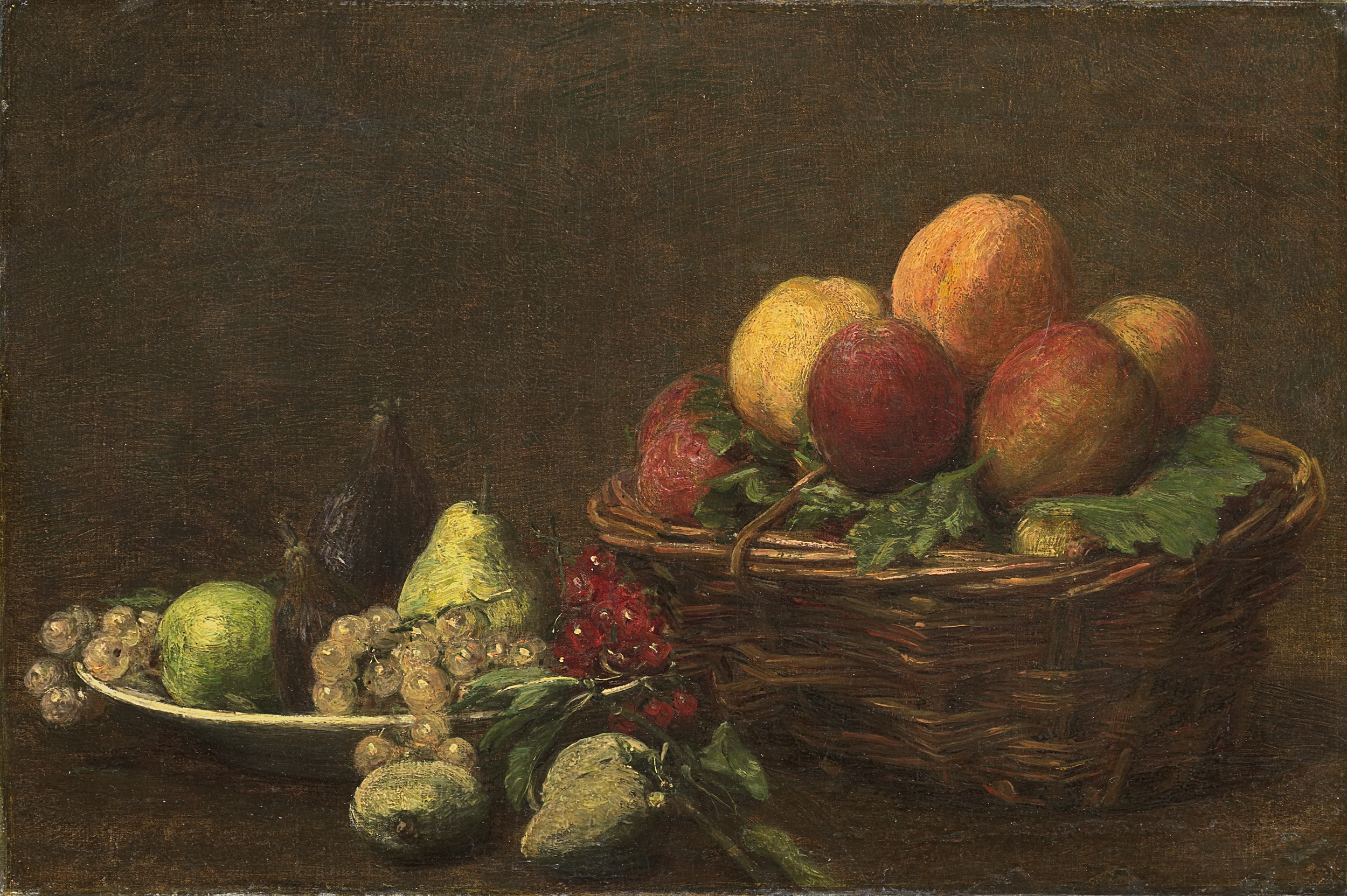 Kunstdruck Still Life with Fruit.. von Henri Fantin-Latour als Leinwandbild
