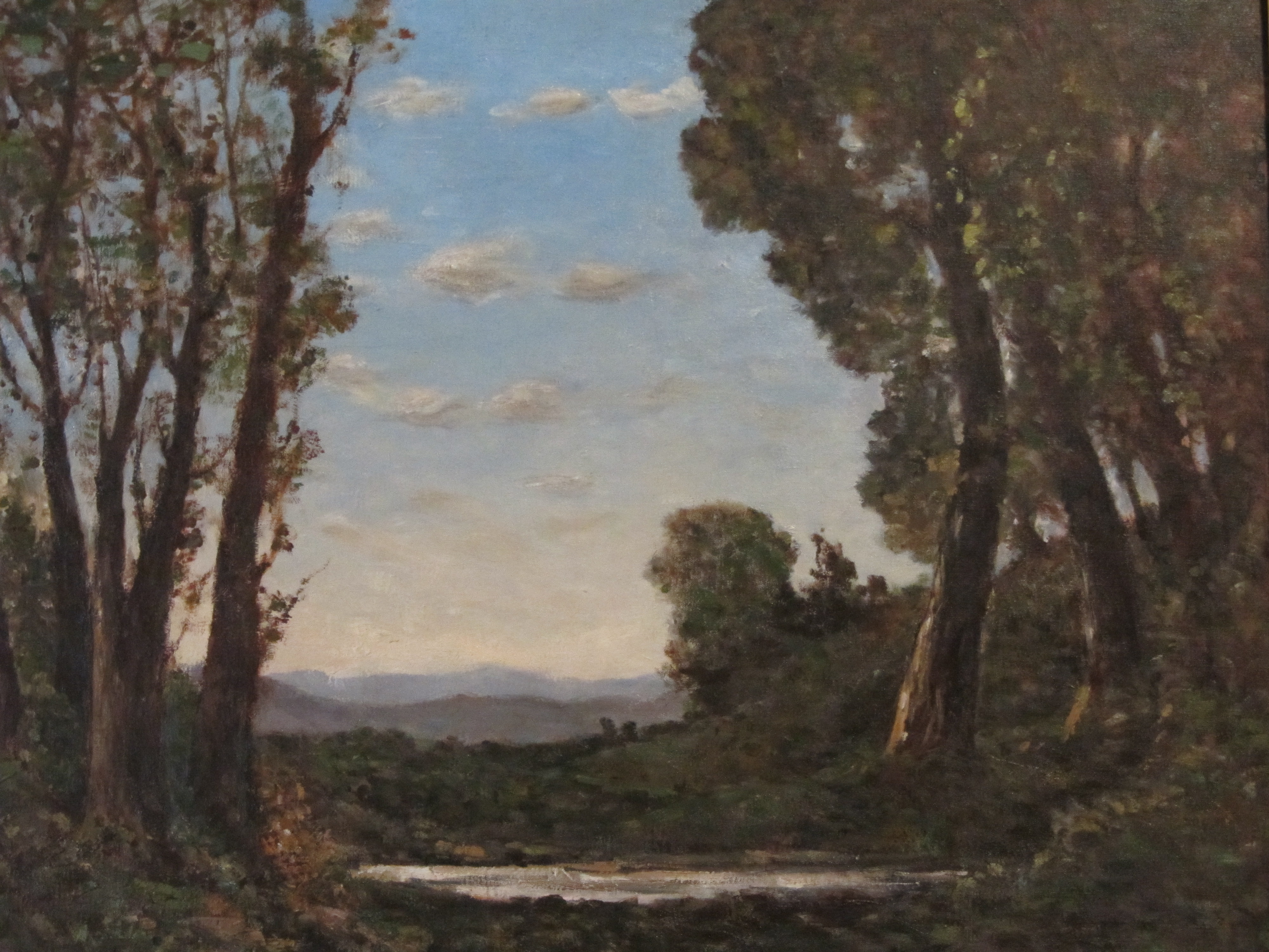 Kunstdruck En los lindes del bosque.. von Henri Harpignies als Leinwandbild