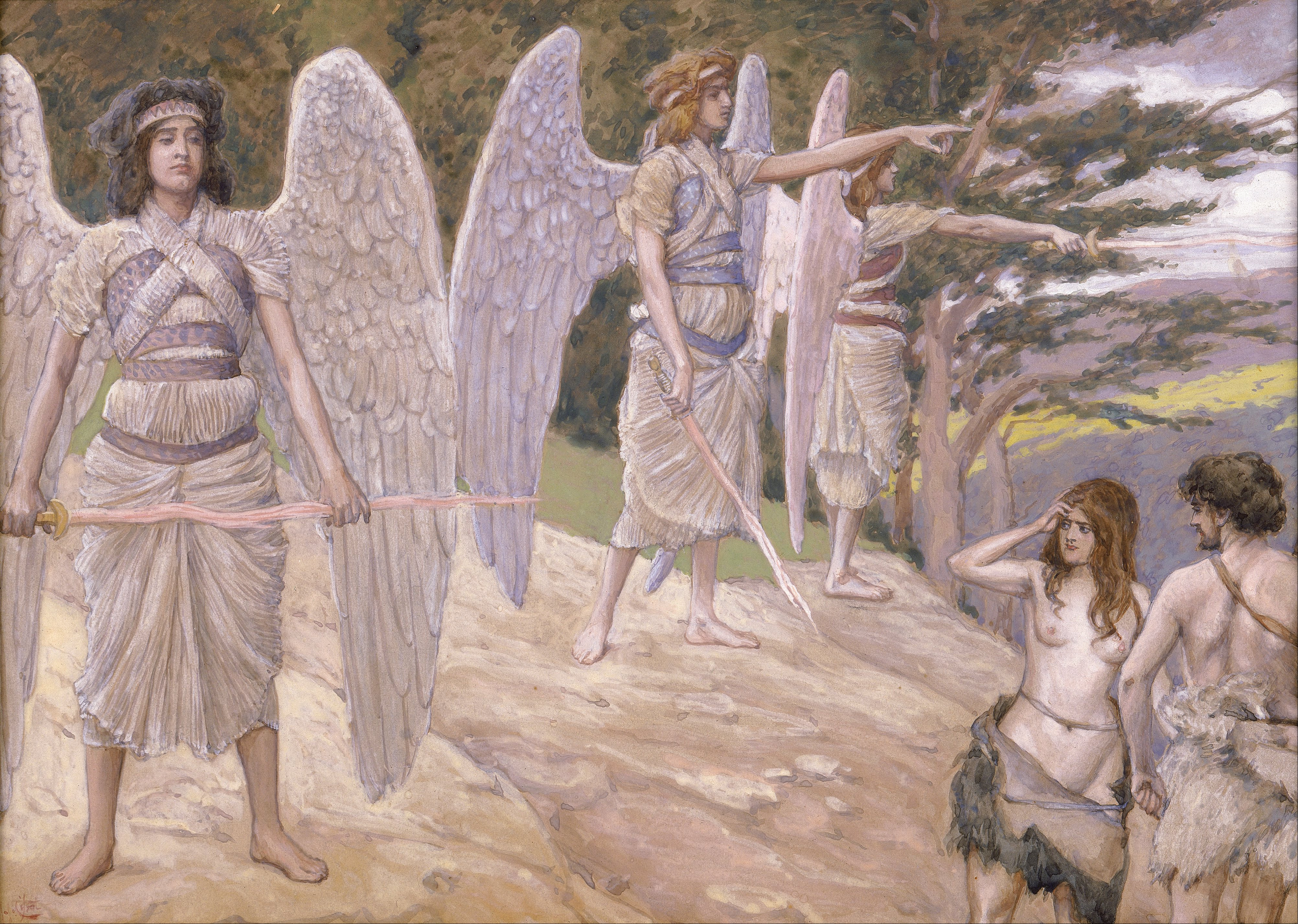Kunstdruck Adam and Eve Driven From Paradise.. von James Tissot als Leinwandbild
