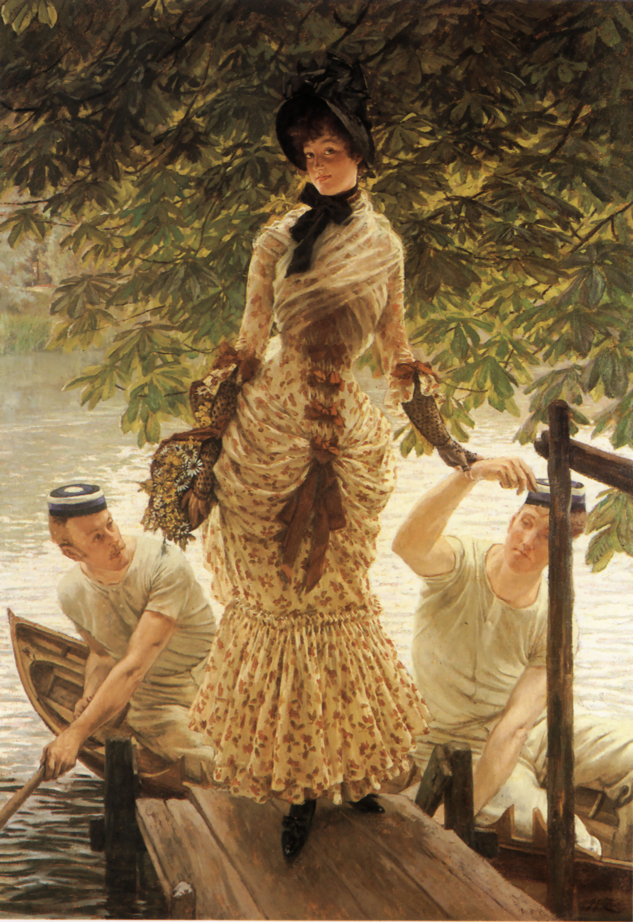 Kunstdruck On the Thames.. von James Tissot als Leinwandbild