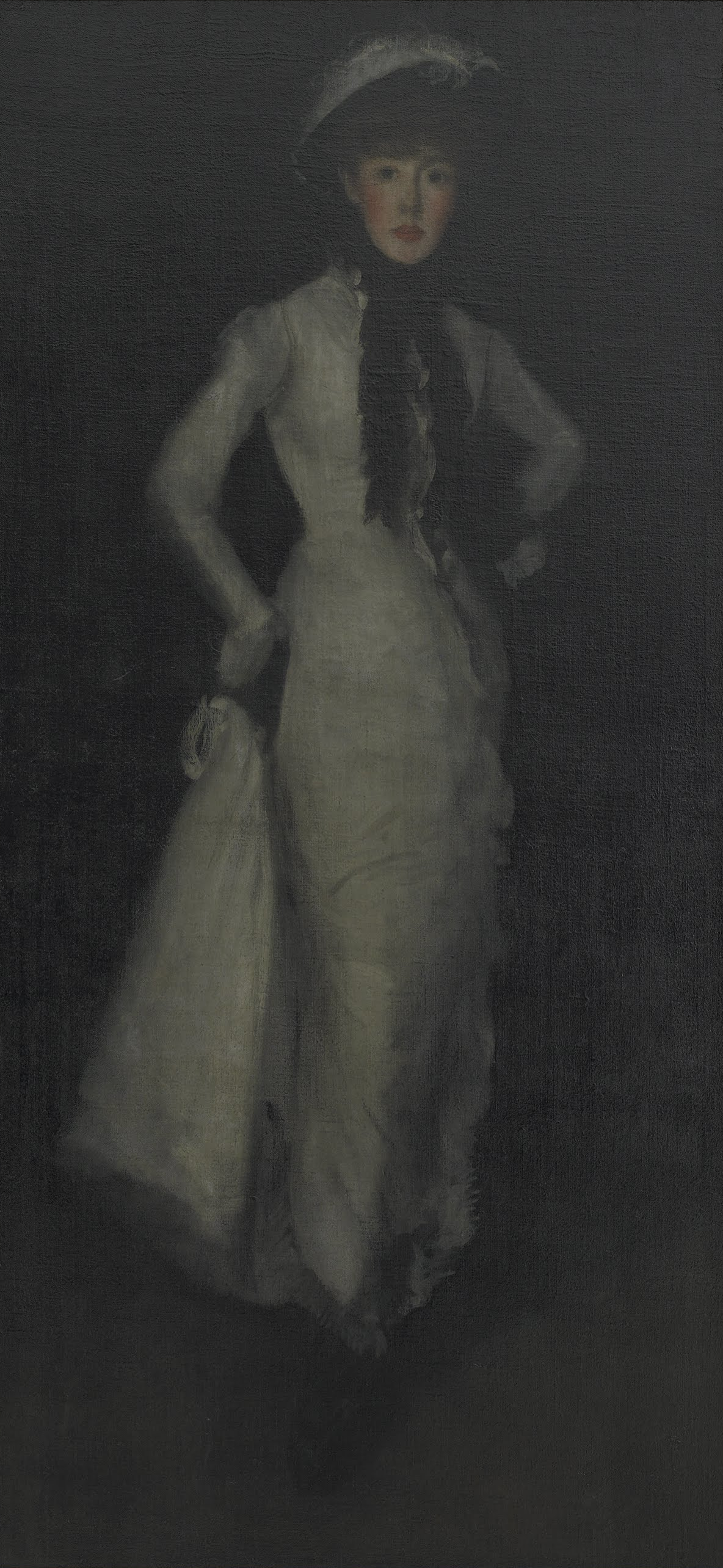 Kunstdruck Arrangement in White and Black.. von James mcneill whistler als Leinwandbild