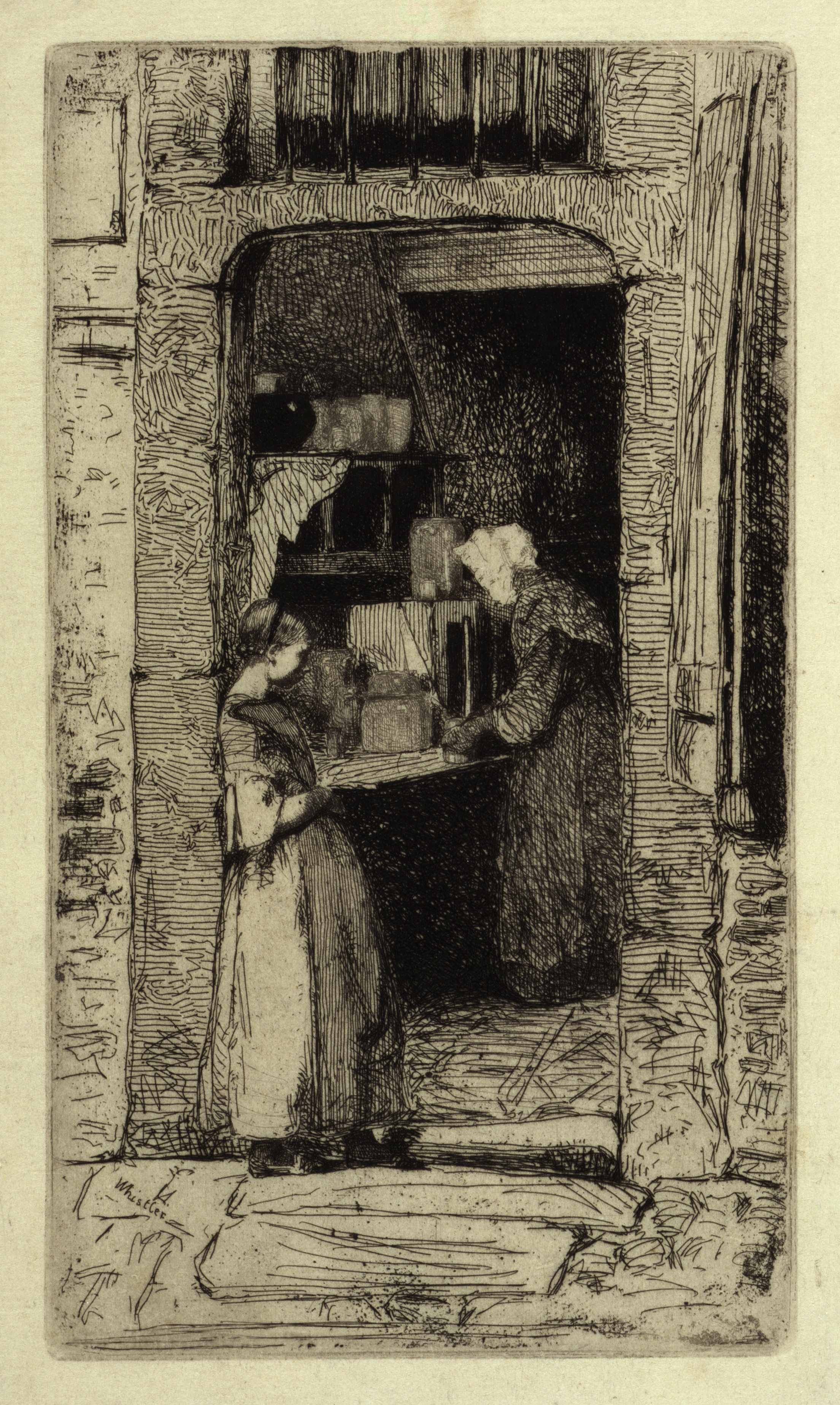 Kunstdruck La marchande de moutarde.. von James mcneill whistler als Leinwandbild