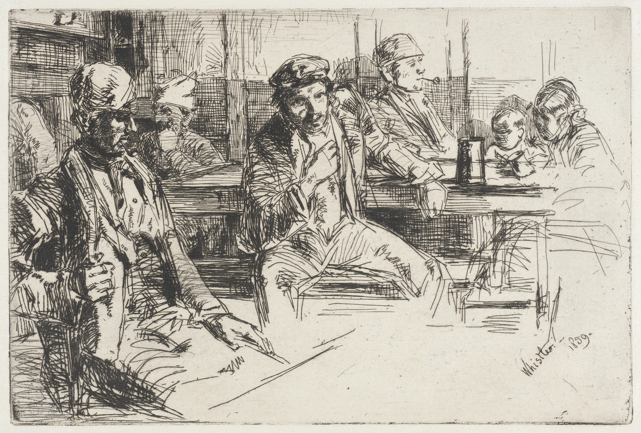 Kunstdruck Longshoremen.. von James mcneill whistler als Leinwandbild