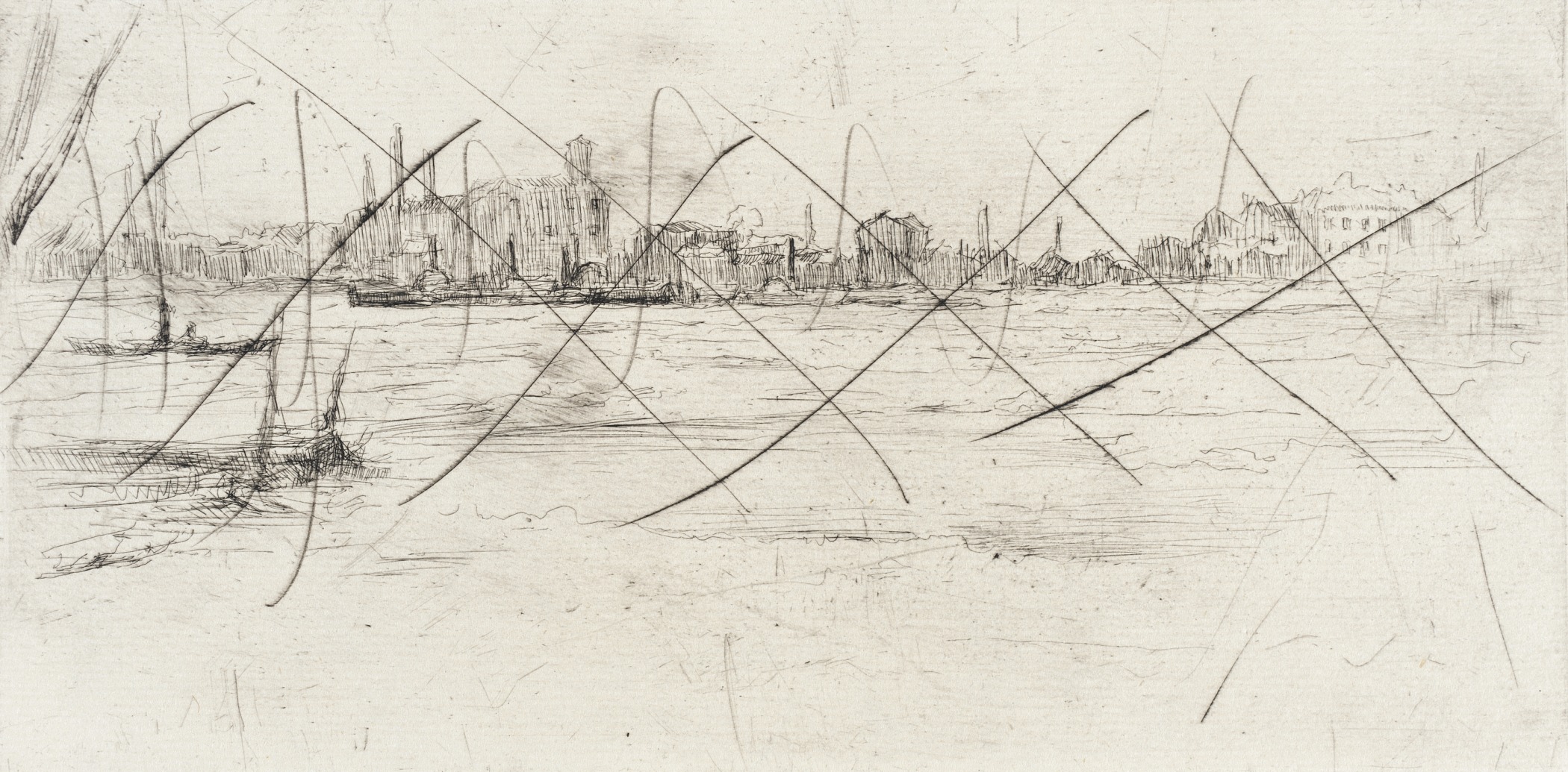 Kunstdruck The Troubled Thames.. von James mcneill whistler als Leinwandbild