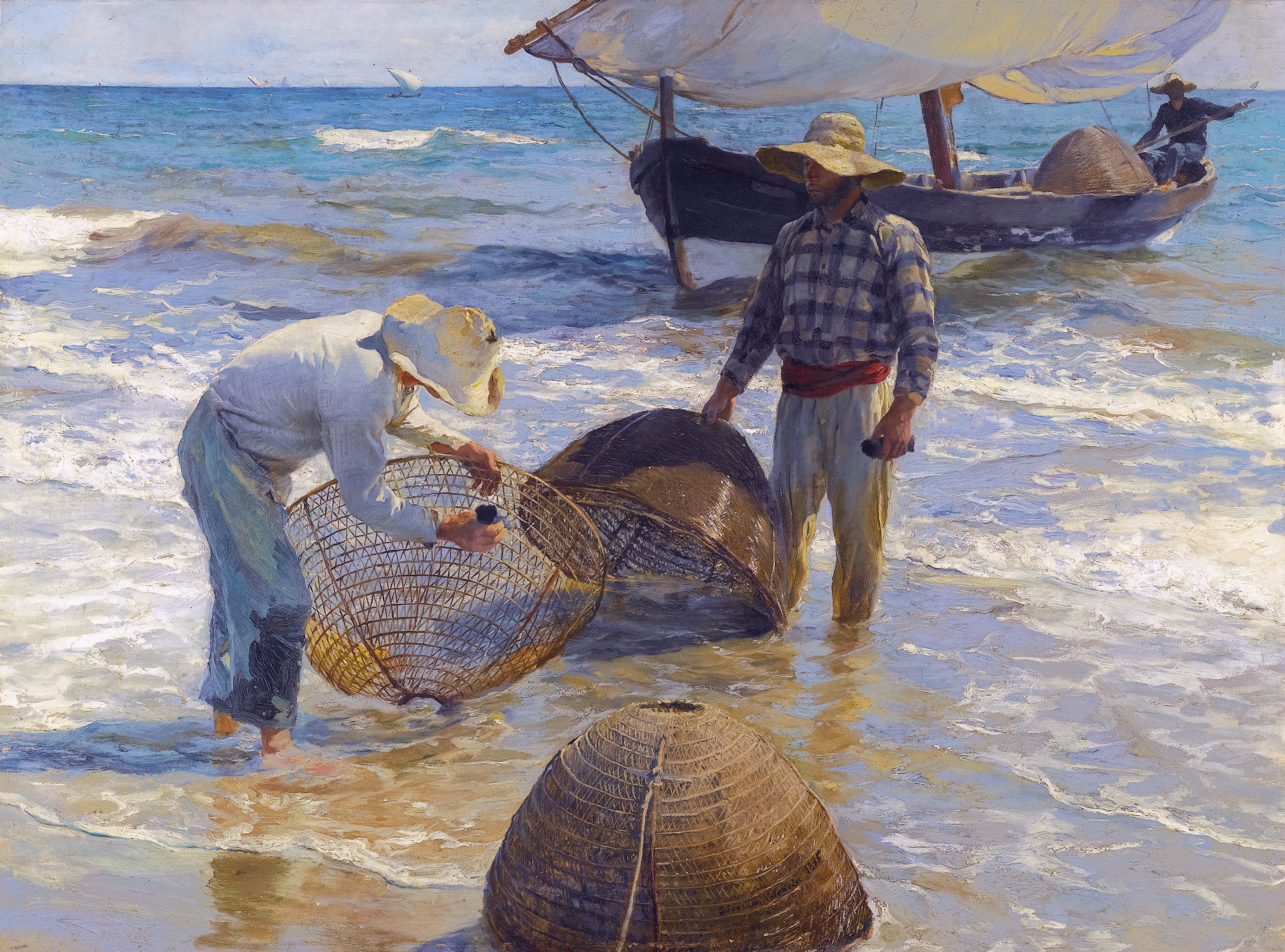 Kunstdruck Los Pescadores Valencianos.. von Joaquin Sorolla als Leinwandbild