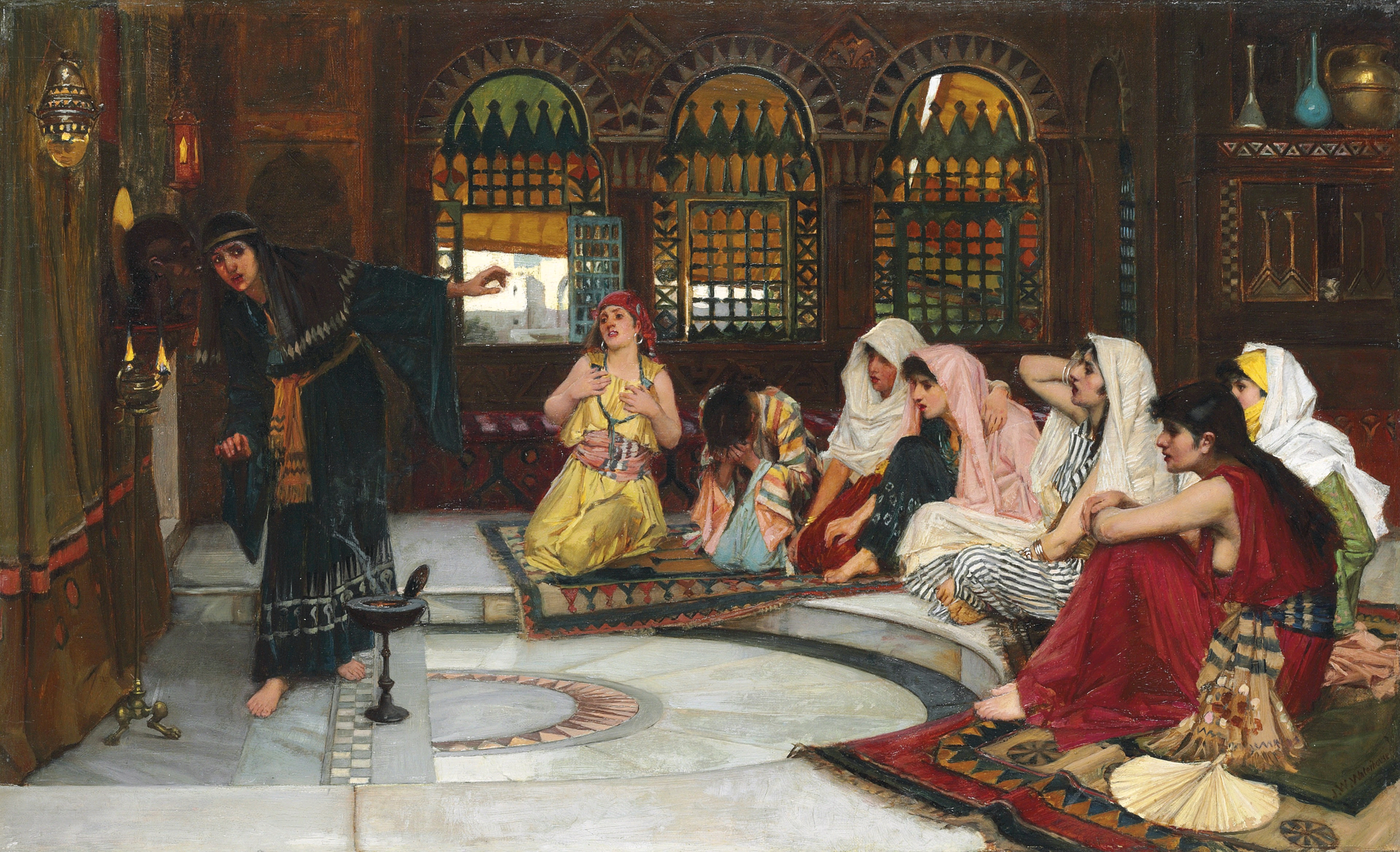 Kunstdruck Consulting The Oracle.. von John William Waterhouse als Leinwandbild