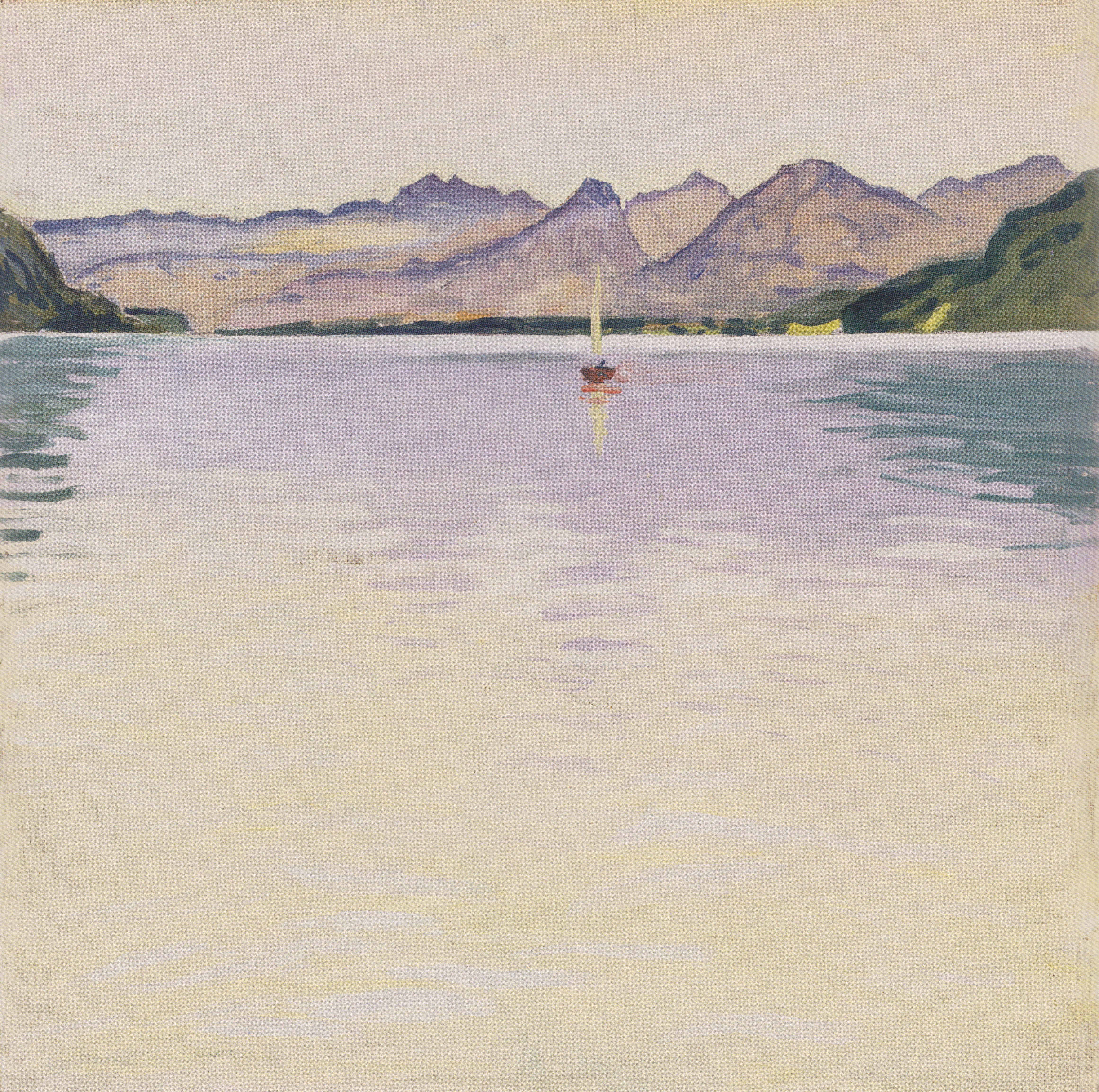 Kunstdruck Wolfgangsee mit hohem Horizont.. von Koloman Moser als Leinwandbild
