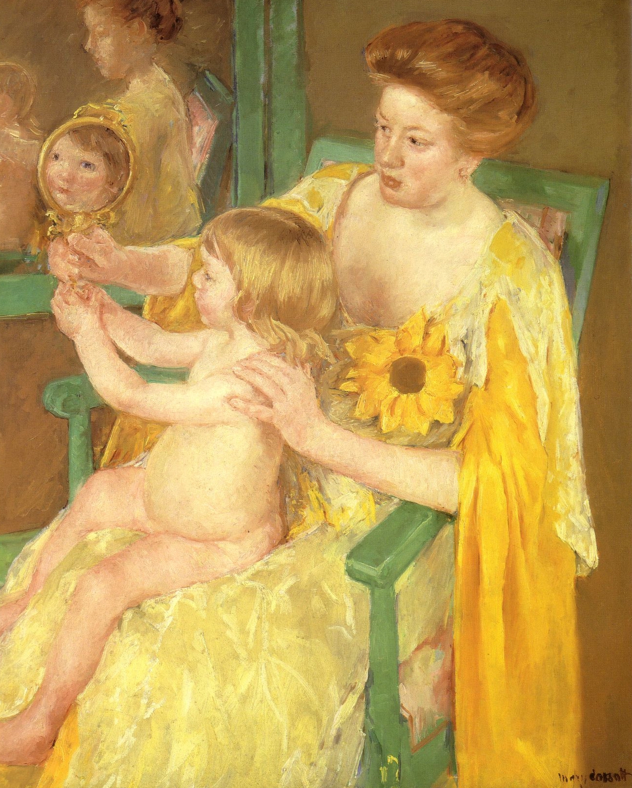 Kunstdruck The Mirror.. von Mary Cassatt als Leinwandbild