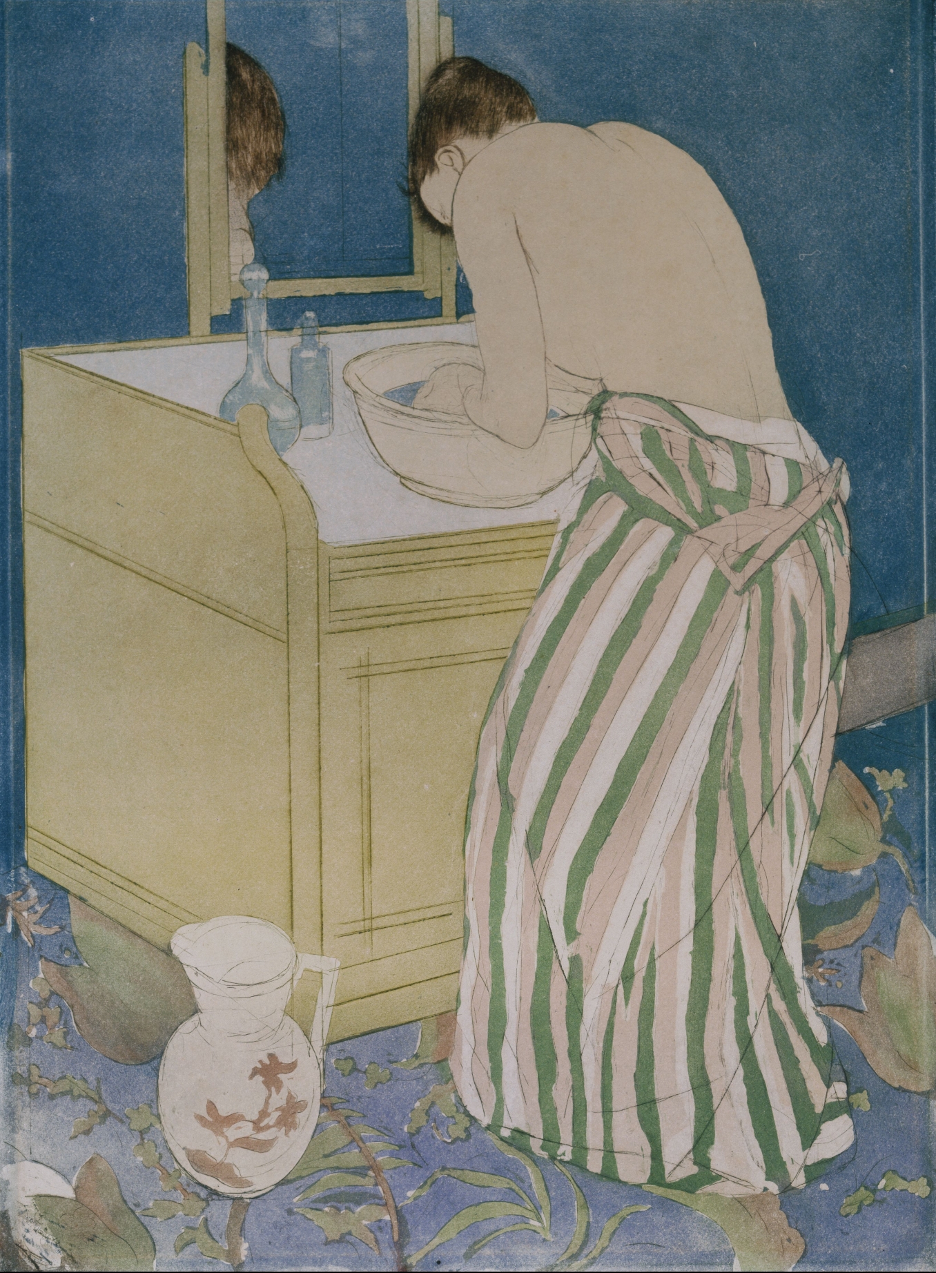 Kunstdruck Woman Bathing.. von Mary Cassatt als Leinwandbild