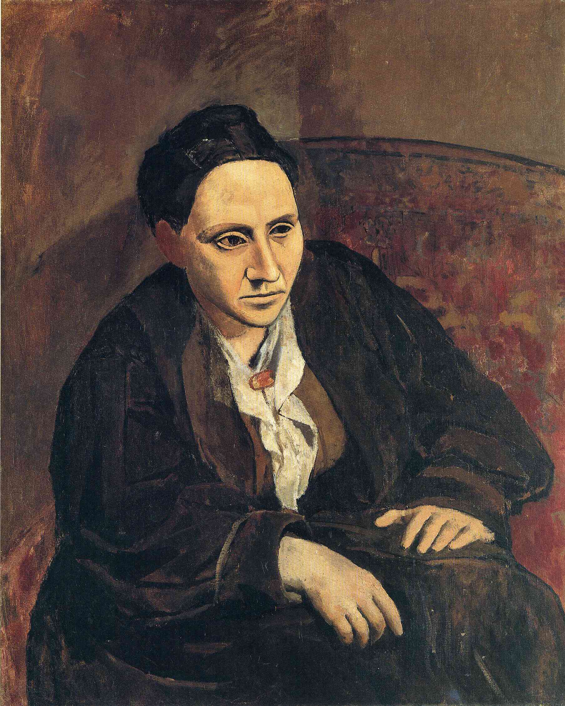Kunstdruck portrait of gertrude stein.. von Mary Cassatt als Leinwandbild