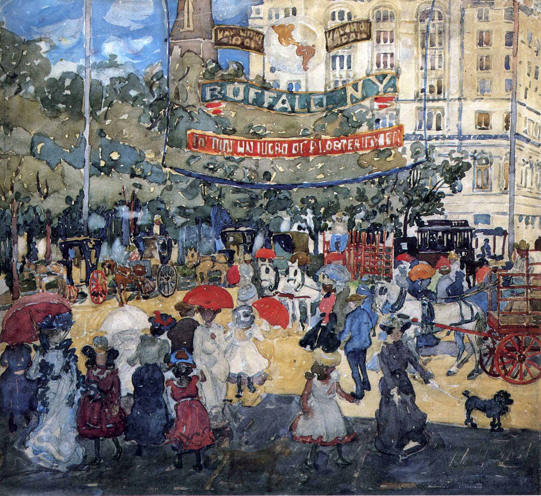 Kunstdruck Madison square.. von Maurice Prendergast als Leinwandbild