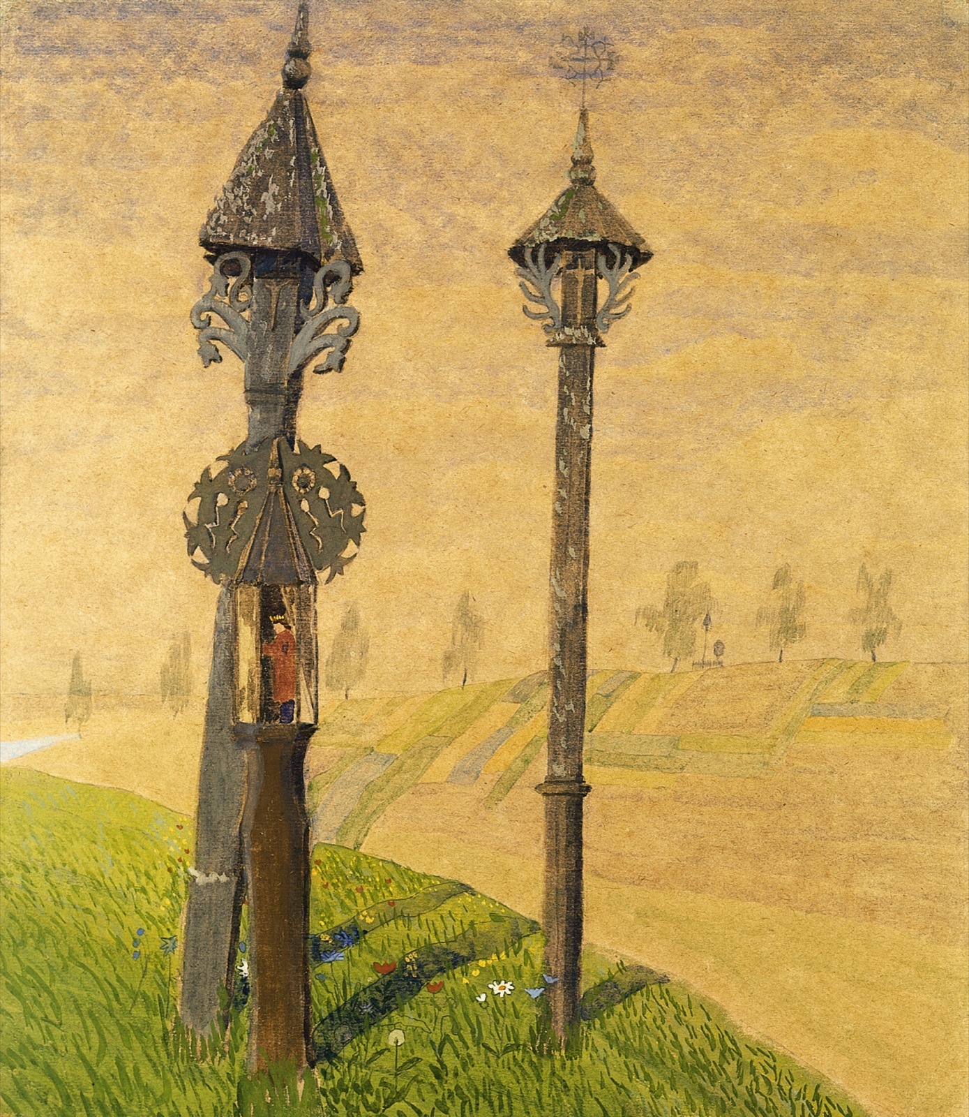 Kunstdruck WAYSIDE CROSSES OF ZEMAITIJA.. von Mikalojus Konstantinas Ciurlionis als Leinwandbild