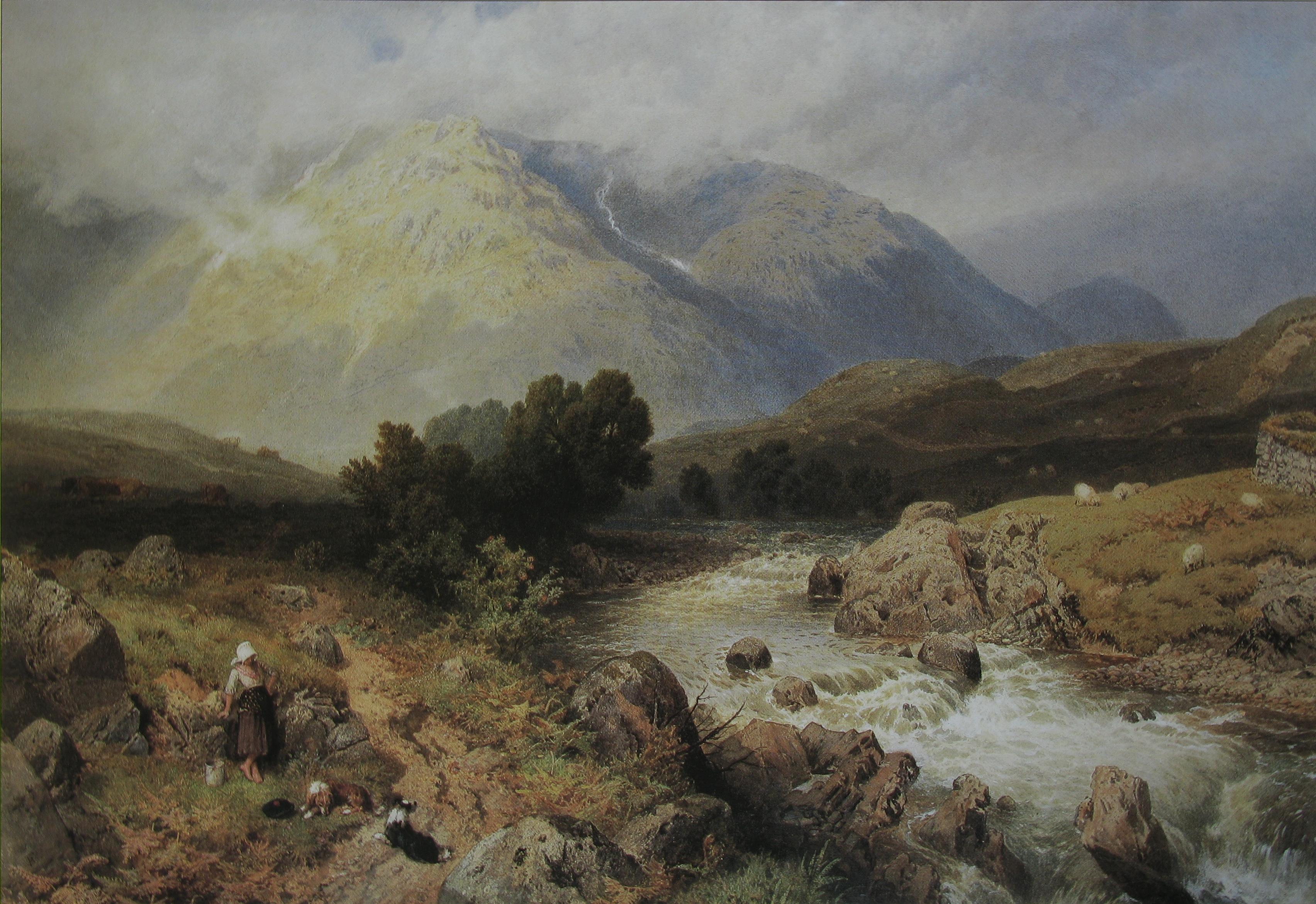 Kunstdruck Highland Scene near Dalmally.. von Myles Birket Foster als Leinwandbild