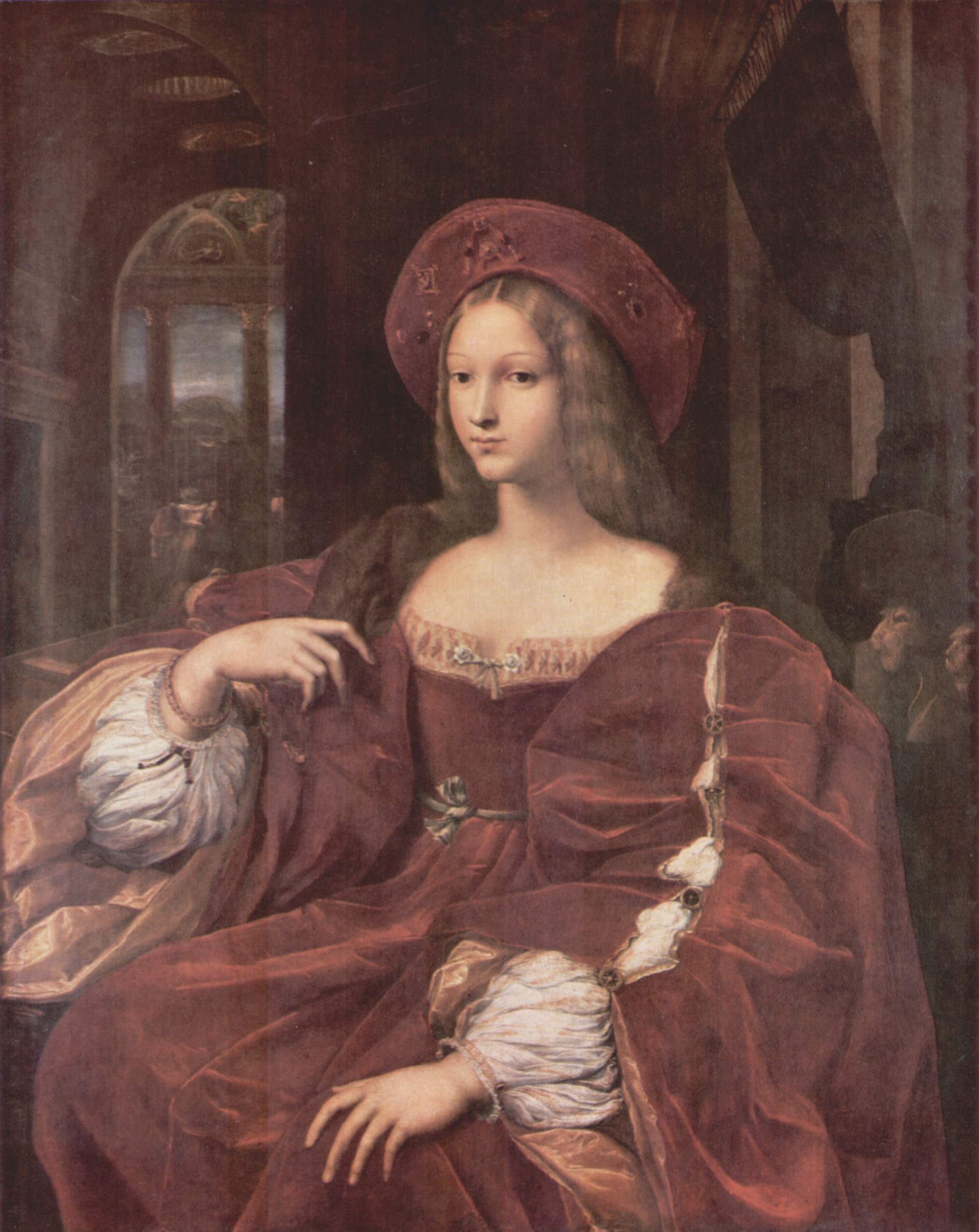 Kunstdruck Portraet der Johanna von Aragon.. von Raffael als Leinwandbild