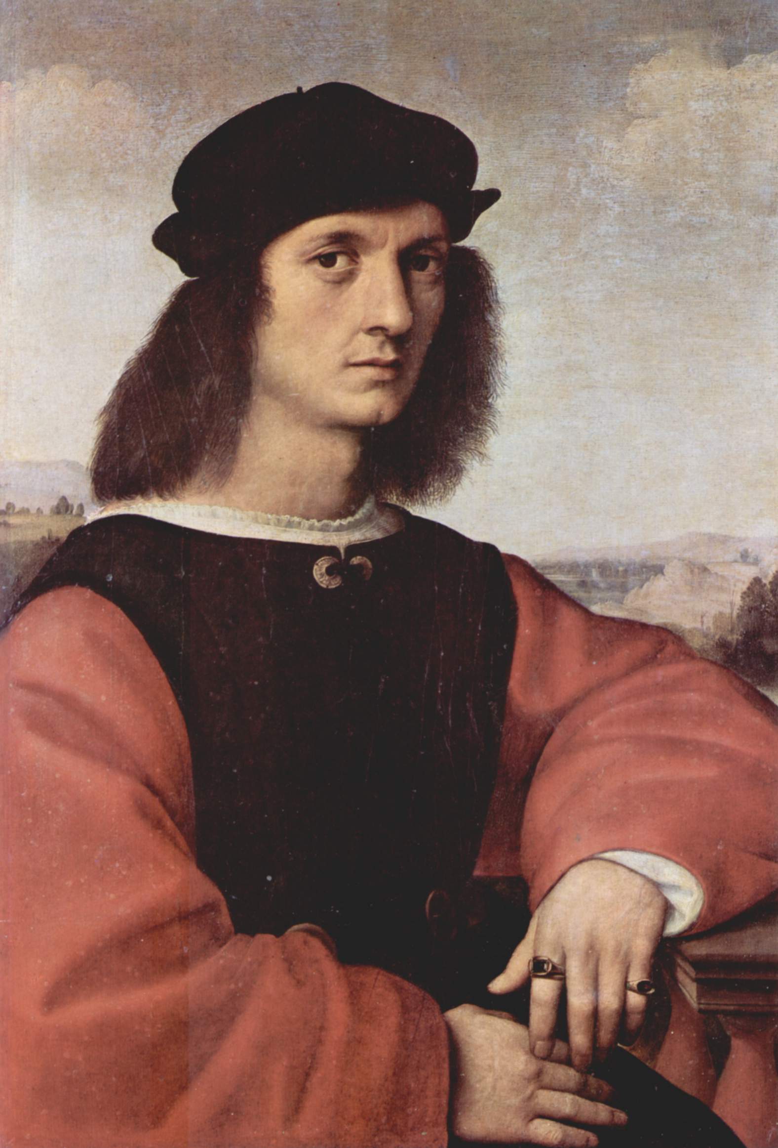 Kunstdruck Portraet des Angelo Doni.. von Raffael als Leinwandbild