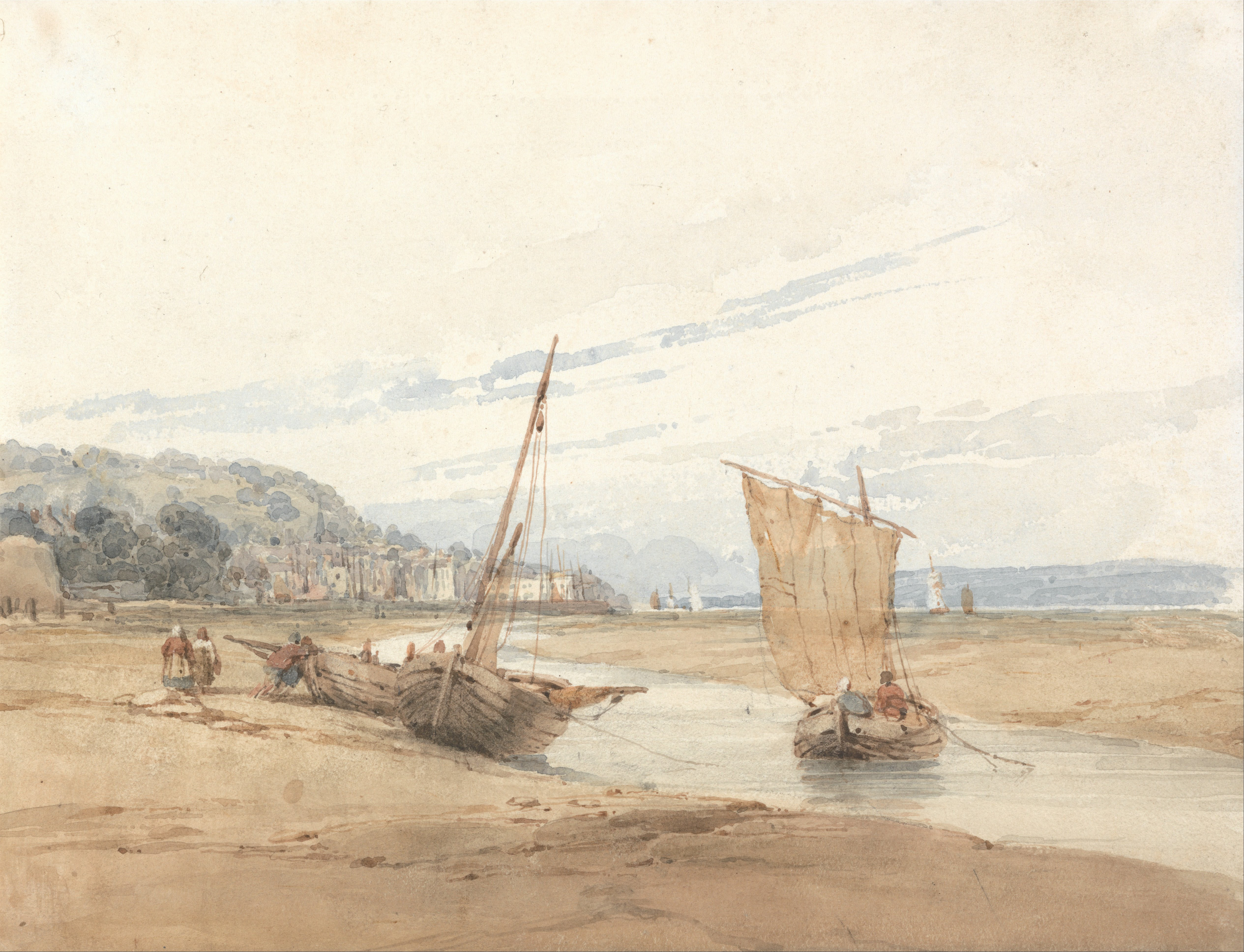 Kunstdruck Near Honfleur.. von Richard Parkes Bonington als Leinwandbild