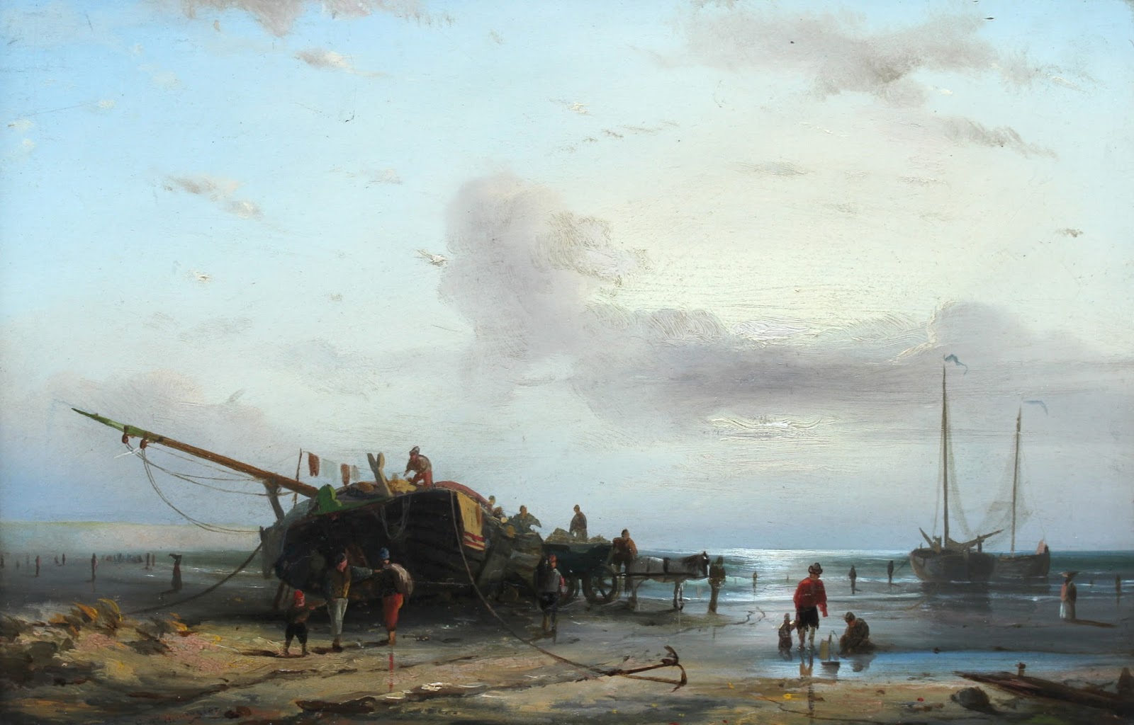 Kunstdruck On the French Coast Sundown.. von Richard Parkes Bonington als Leinwandbild
