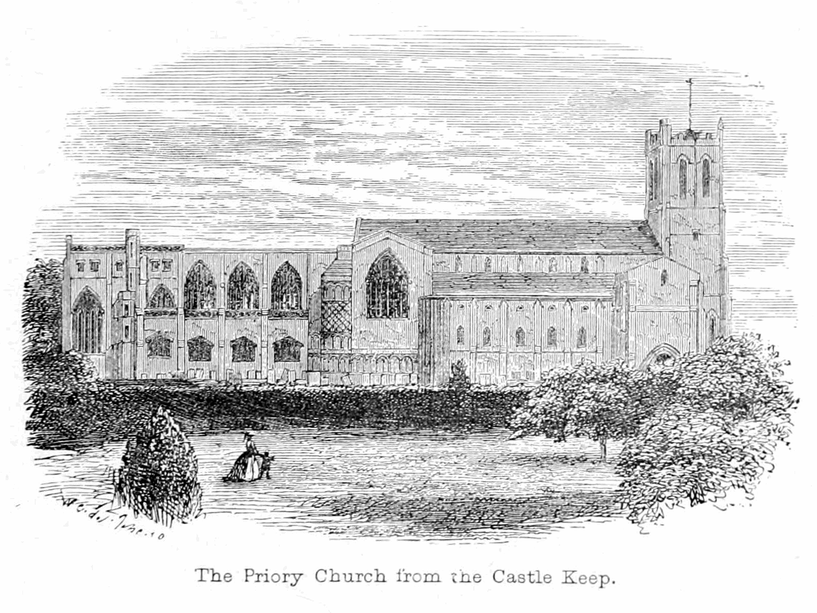 Kunstdruck The Priory Church Christchurch.. von Walter Crane als Leinwandbild