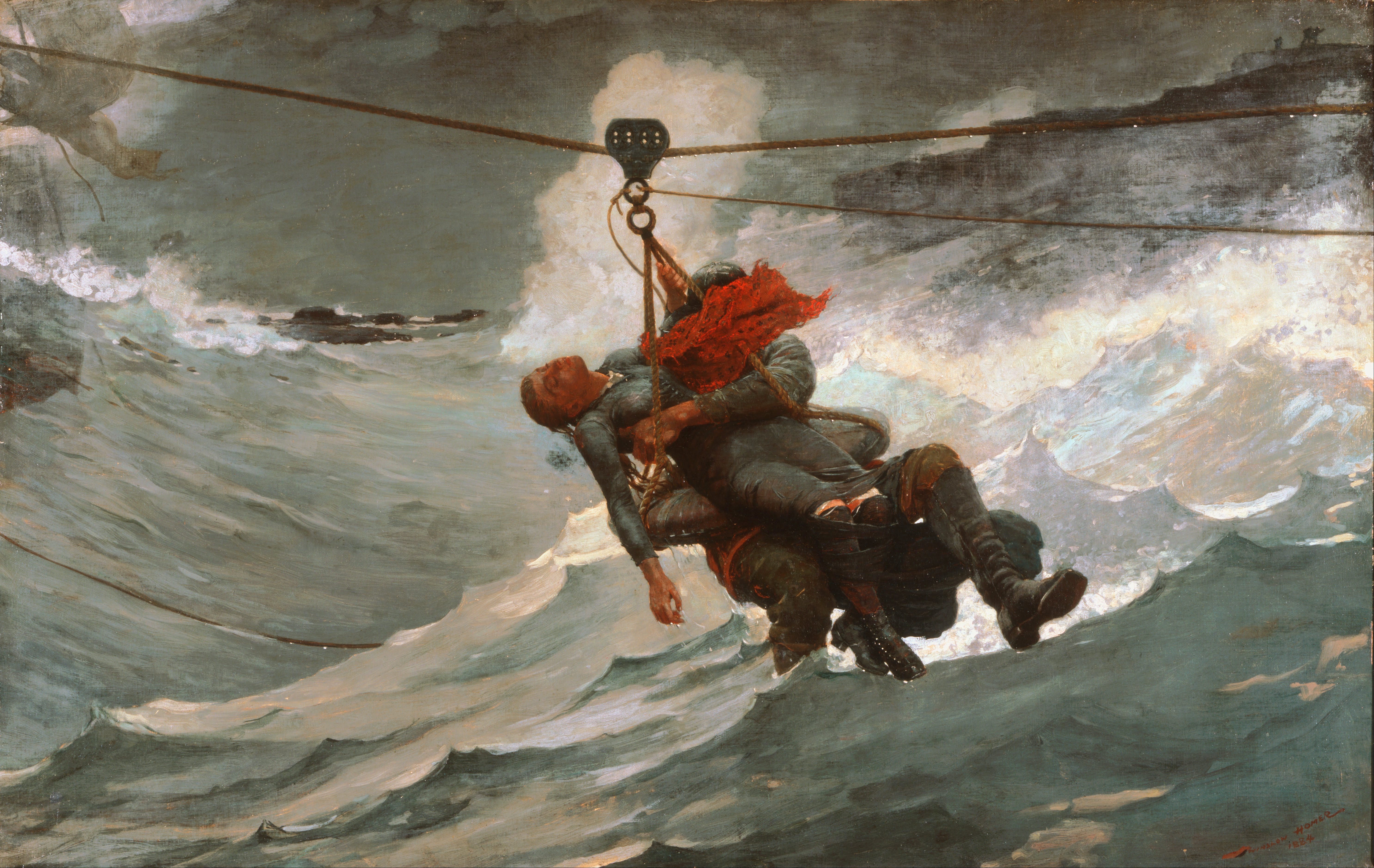 Kunstdruck The Life Line.. von Winslow Homer als Leinwandbild