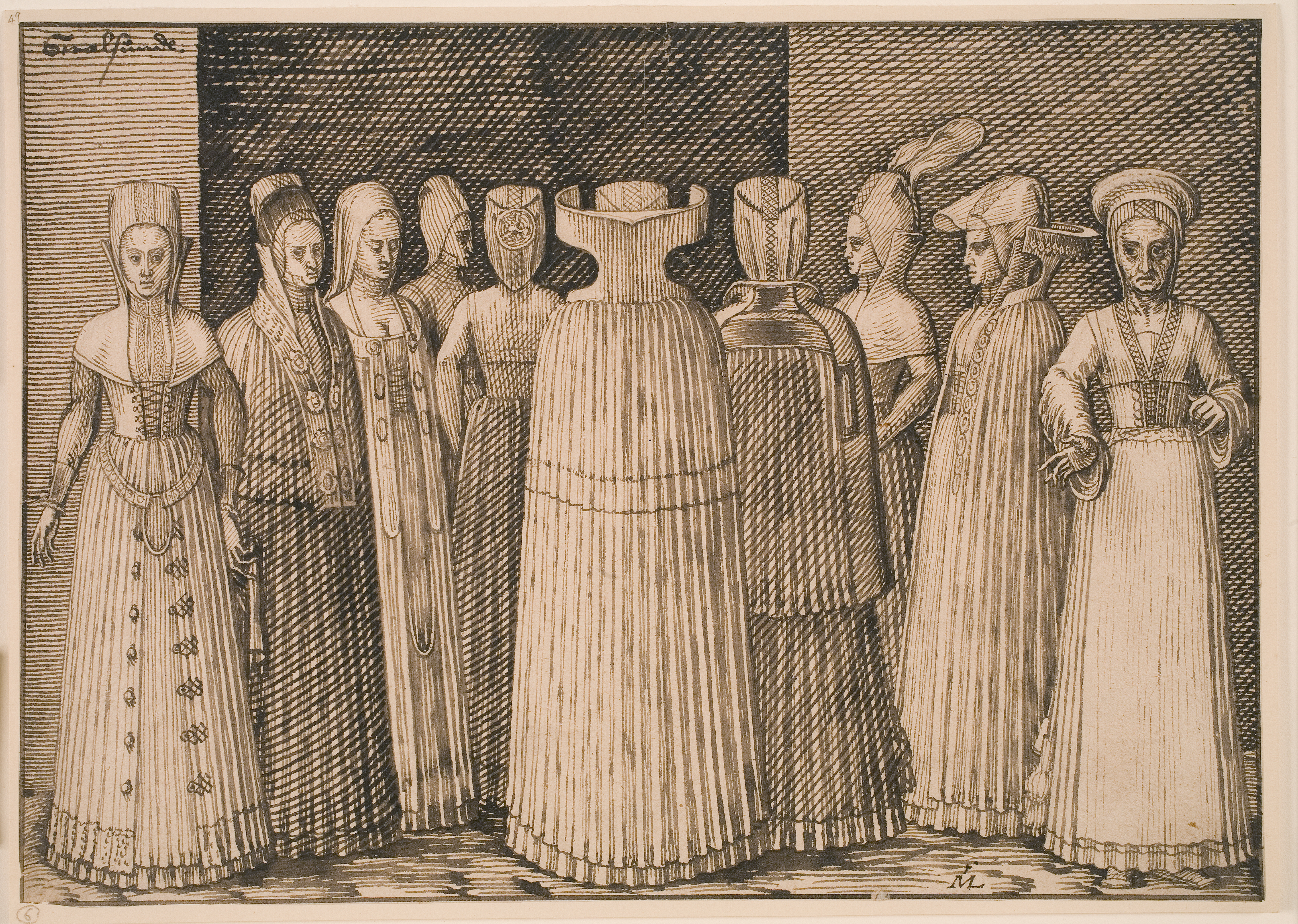 Kunstdruck Lorck Melchior Ten Women from Stralsund von einzelne als Leinwandbild